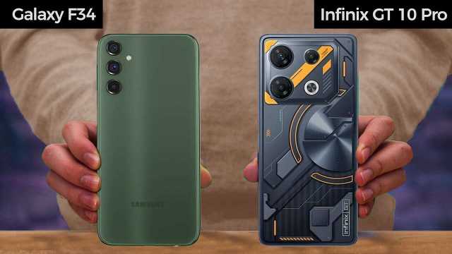 مقارنة بين هاتفي Samsung Galaxy F34 5G و Infinix GT 10 Pro 5G.. ستصدمك النتيجة