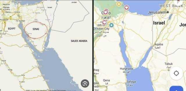 غوغل يثير غضب المصريين ويحذف ''سيناء'' من خرائطه