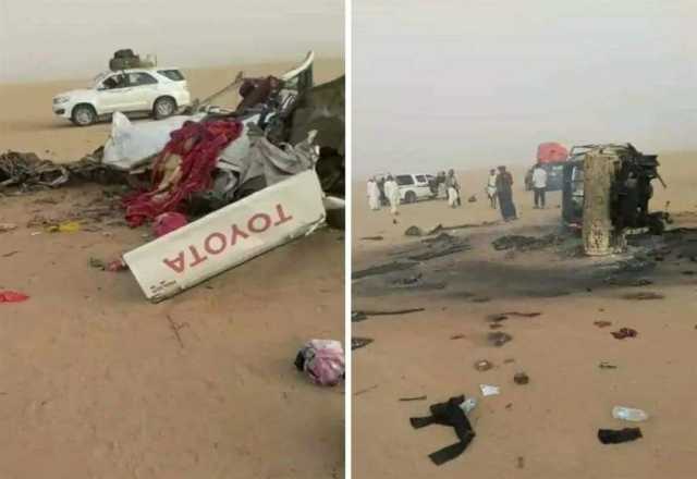 حادث تصادم مؤلم يودي بحياة 14 شخصا بينهم نساء كانوا في طريق العودة إلى اليمن ''صورة''