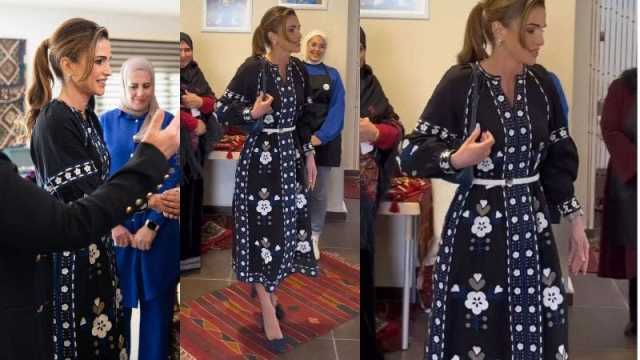 الملكة رانيا تطل من جديد بفستان راقي وإكسسوارات بوتيغا فينيتا