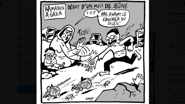 صحيفة فرنسية تسخر من رمضان في غزة برسم كاريكاتيري مستفز!