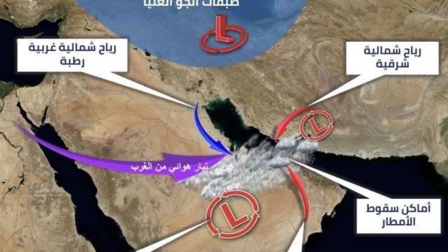 الإمارات: منخفض جوي وأمطار رعدية غزيرة أحيانا