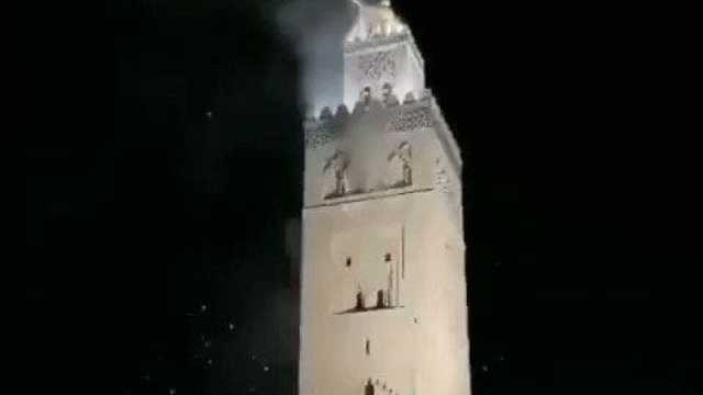زلزال المغرب.. شاهد لحظة اهتزاز صومعة جامع الكتبية الشهير في مراكش