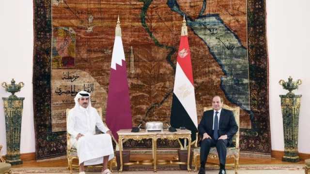 الرئيس المصري وأمير دولة قطر يناقشان العدوان الإسرائيلي على غزة