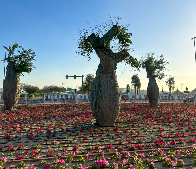 بلدية دبي.. مشروع زراعي تجميلي جديد عند تقاطع شارعي الميدان مع الخيل