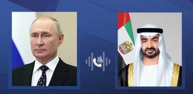 محمد بن زايد يهنئ هاتفياً فلاديمير بوتين بإعادة انتخابه رئيساً لروسيا