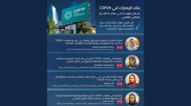 بنات الإمارات في «COP29».. نماذج ملهمة في صناعة القرار المناخي