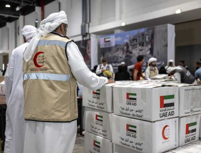 450 طناً من المواد الإغاثية في الأسبوع الثالث لحملة «تراحم من أجل غزة»