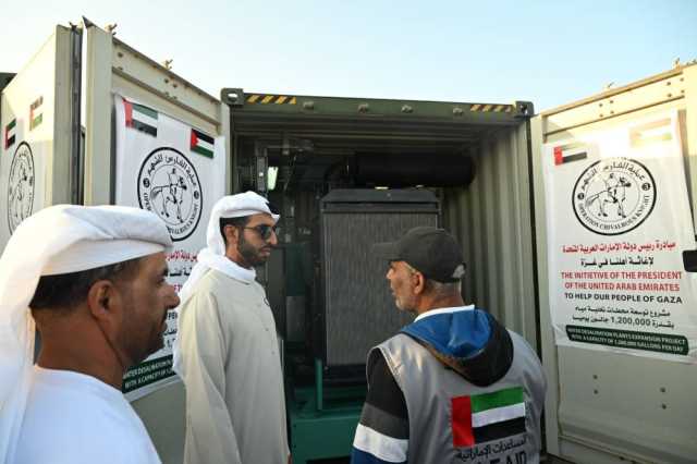 شخبوط بن نهيان يتفقد مستودعات المساعدات الإماراتية لغزة في العريش المصرية