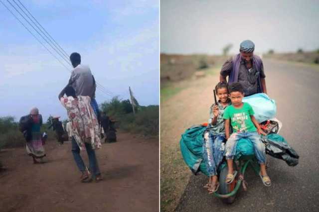 ‏حفيد يحمل جده وأب يجر أبناءه.. معاناة السودانيين بسبب انتهاكات الدعم السريع