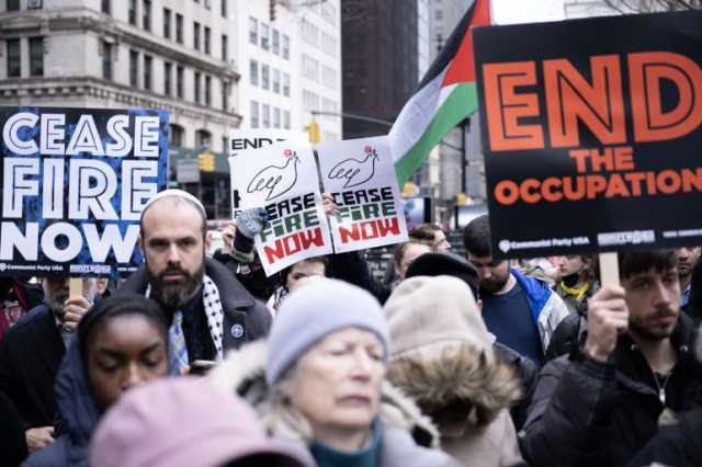 بالصور.. مظاهرة مؤيدة لفلسطين بنيويورك لـ24 ساعة متواصلة