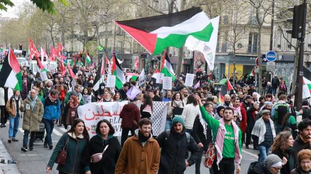 مظاهرات حاشدة في باريس لرفض إزالة فلسطين والمطالبة بمحاكمة إسرائيل