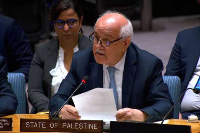 مندوب فلسطين يدعو من مجلس الأمن لردع خطط إسرائيل لتوسيع الاستيطان
