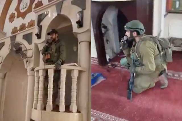 جنود الاحتلال يمارسون طقوسهم داخل مسجد في جنين