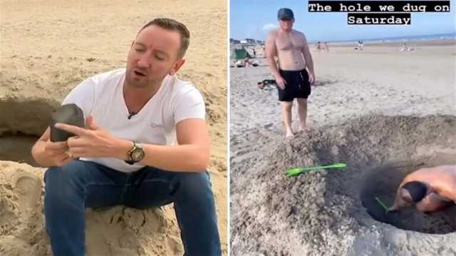 يعتقد انها نيزك.. حفرة كبيرة على شاطئ إيرلندي تثير الجدل (فيديو)
