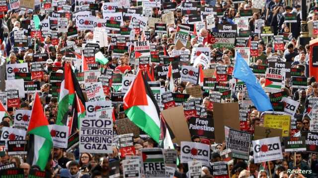الملايين يتظاهرون في 6 قارات اليوم السبت تضامنا مع غزة