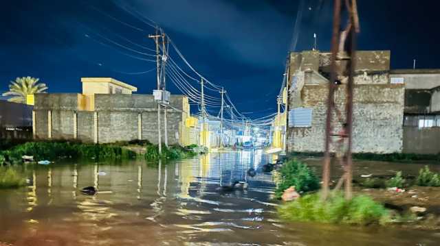 بالصور.. مدينة الدجيل تغرق بمياه الامطار