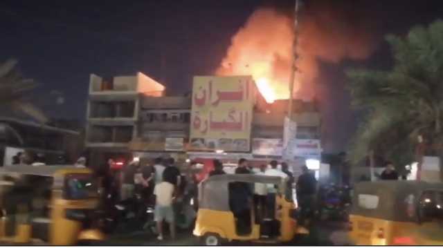 اندلاع حريق بمدينة الصدر في بغداد