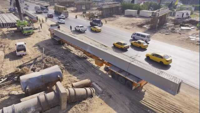 بالصور.. الإعمار تستعد لتثبيت 159 رافدة كونكريتية لمشروع مجسر قناة الجيش ببغداد