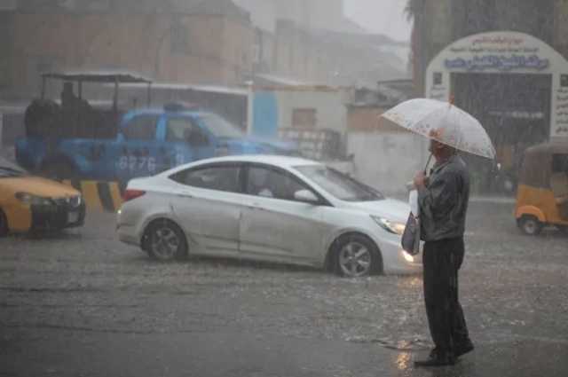بدء هطول الأمطار و الحالوب في بغداد