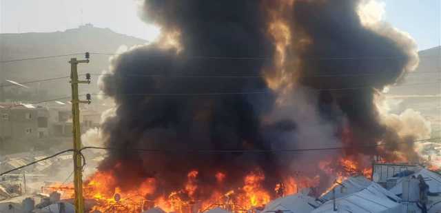 حريق في مخيم الياسمين في البقاع وتدخّل سريع من URDA يحدّ من الأضرار
