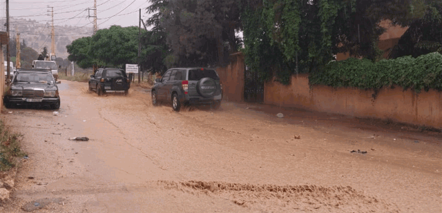 أمطار غزيرة وسيول في بعلبك