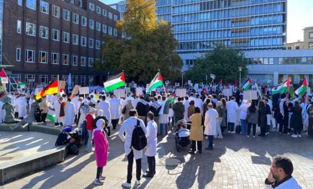 الاتحادات الطبية العربية في ألمانيا تحتج لمساندة الشعب الفلسطيني
