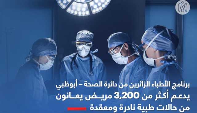 برنامج الأطباء الزائرين يدعم 3200 مريض بحالات نادرة ومعقدة في أبوظبي