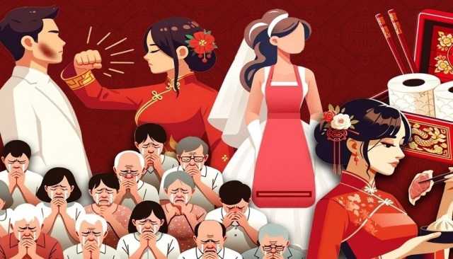 من عادات الزواج بالصين.. الضرب المبرح للعريس في حفل الزفاف