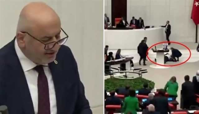بالفيديو.. وفاة نائب تركي أثناء إلقائه خطاباً عن غزة