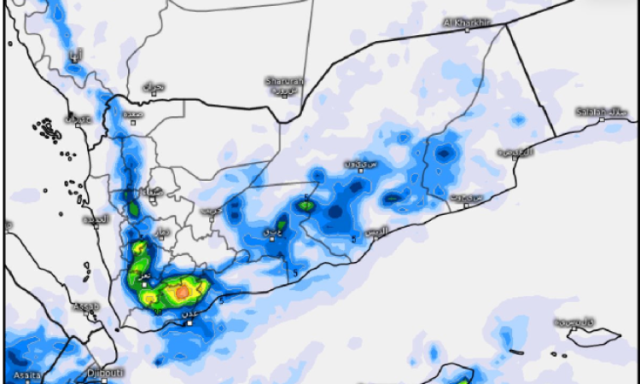 خارطة الأمطار المتوقعة بالساعات المقبلة