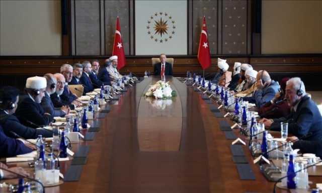 أردوغان يبحث مع وفد علماء المسلمين ظروف المهاجرين في تركيا