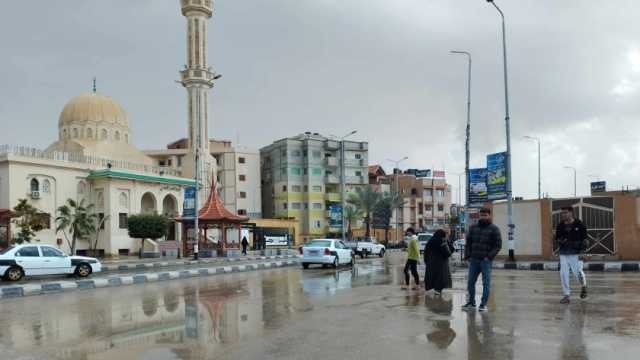 سقوط أمطار غزيرة على محافظة شمال سيناء
