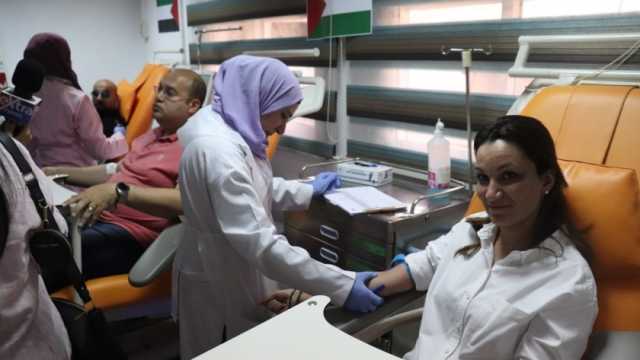 الجيزة تشارك في فعاليات حملة التبرع بالدم للشعب الفلسطيني