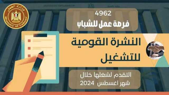 وظائف وزارة العمل 2024 محافظة المنوفية.. الشروط والمواصفات