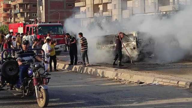 السيطرة على حريق سيارة في الخانكة دون خسائر في الأرواح