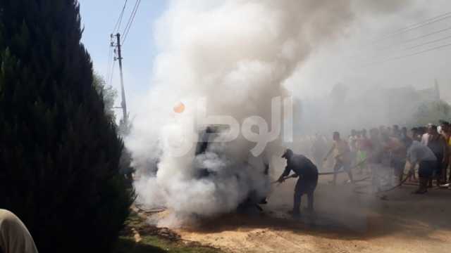 السيطرة على حريق ميكروباص في فايد بالإسماعيلية دون إصابات