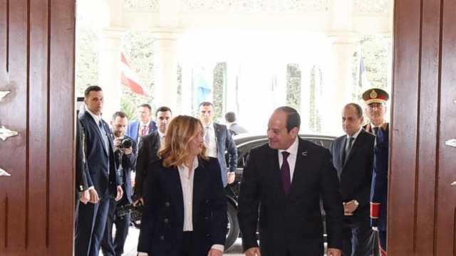 السيسي يستقبل رئيسة وزراء إيطاليا على هامش القمة المصرية الأوروبية