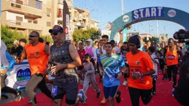 1000 متسابق.. ذوو الهمم والأجانب في «ماراثون كفر الشيخ»: الجري للجدعان