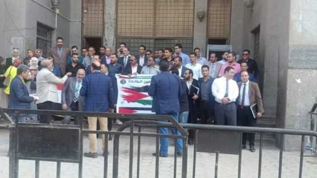 وقفة للمحامين بمدينة الخانكة للتنديد باستهداف مستشفى المعمداني في غزة
