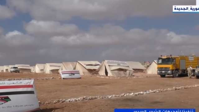 القوات المسلحة تنشئ معسكر الإغاثة المصري في منطقة مرتوبة الليبية