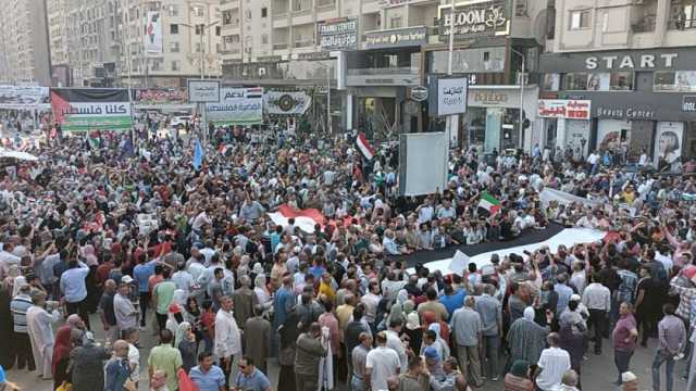 آلاف المواطنين بالغربية يدعمون الفلسطينيين ويؤيدون موقف الرئيس السيسي