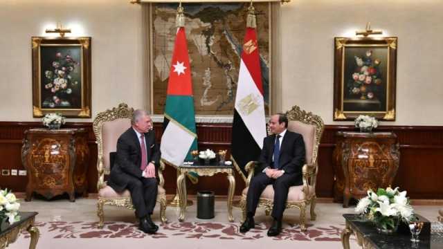 الرئيس السيسي والعاهل الأردني يؤكدان ضرورة التوصل إلى وقف دائم لإطلاق النار في غزة