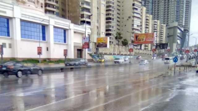 سقوط أمطار غزيرة على الإسكندرية.. رعد وأجواء باردة جدا (صور) 