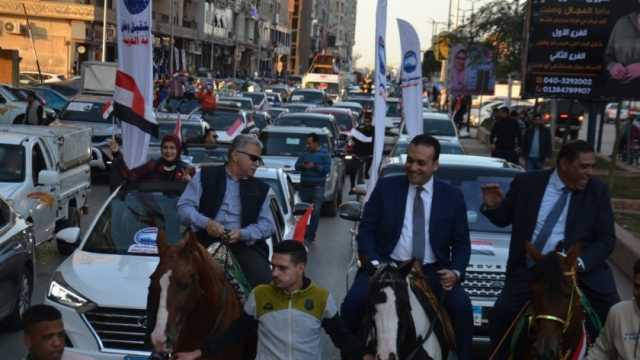 مسيرة بالسيارات تجوب شوارع الغربية احتفالا بفوز الرئيس السيسي في الانتخابات