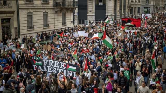 مظاهرات في مدن سويسرية تنديداً بالعدوان الإسرائيلي على غزة