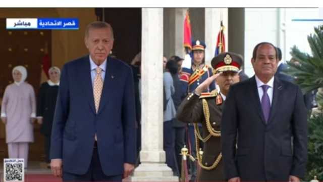 مراسم استقبال رسمية للرئيس التركي رجب طيب أردوغان في قصر الاتحادية (صور)