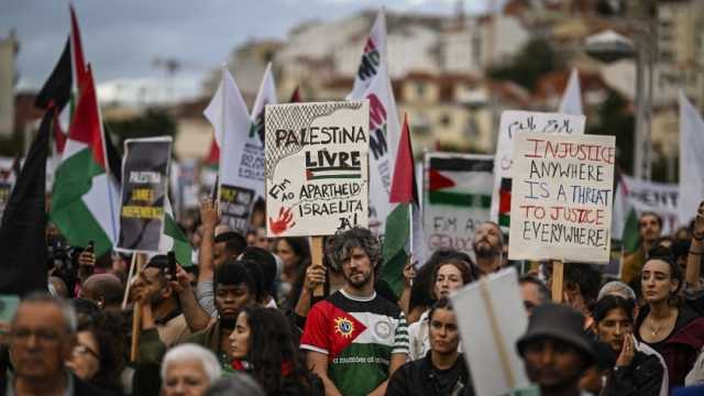 تظاهرة في العاصمة البرتغالية لشبونة تنديدا بالعدوان الإسرائيلي على غزة