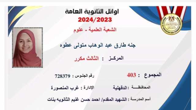 الثالثة مكرر علمي علوم بالثانوية العامة 2024: مش مصدقة نفسي