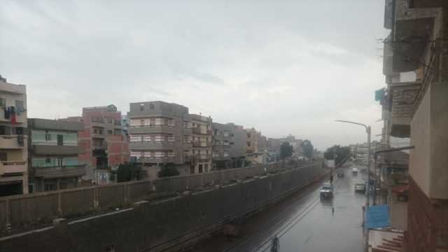أمطار غزيرة تواصل السقوط على مدينة المنصورة بالدقهلية